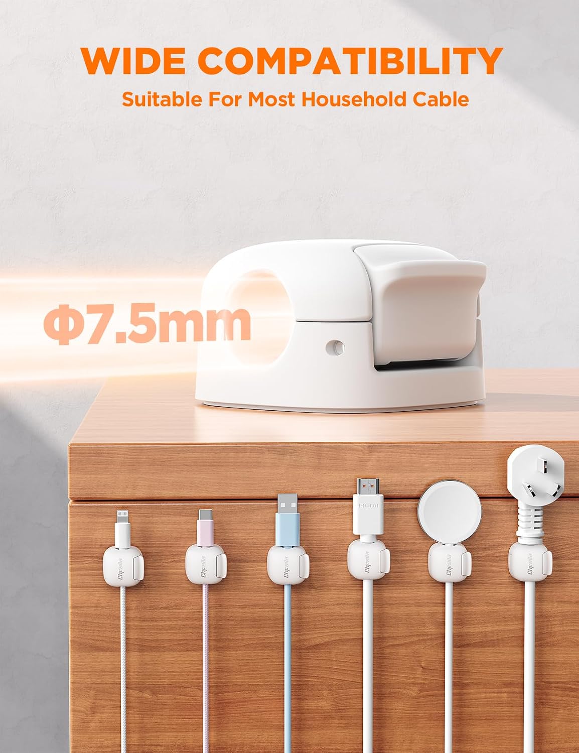 6Pack Cord Organizer, Spring Cable Clips [1s Lock] Cord Holder for Nightstand Car Home Office Desk Accessories Cubicle Decor for Women Men Guys Girls College Dorm Room Essentials Cute School Supplies