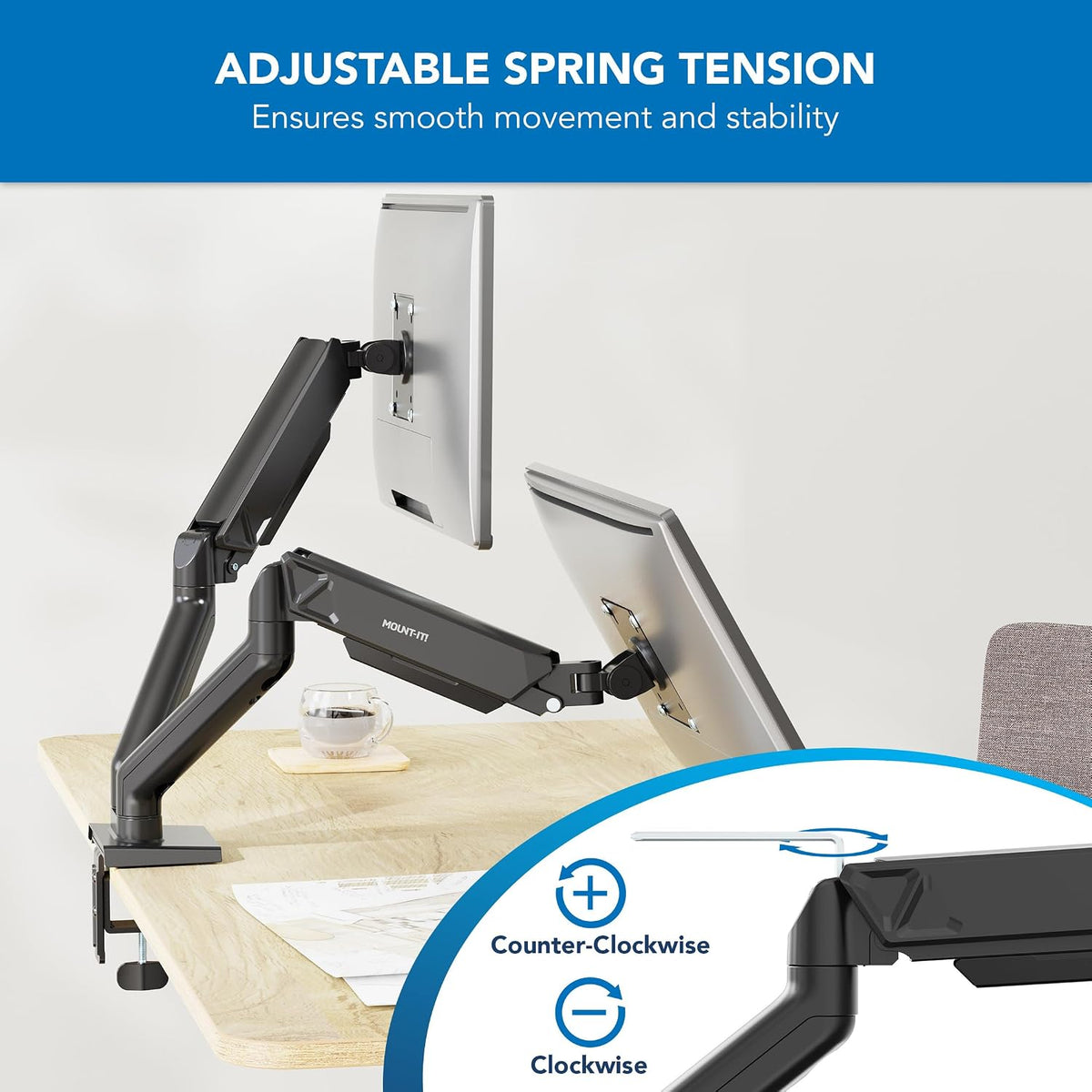 Mount-It! Dual Monitor Mount, 17-32", 19.8 lbs Each