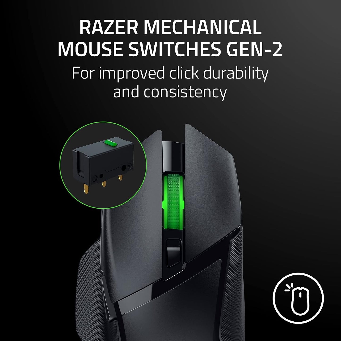 Razer Basilisk V3 X HyperSpeed Customizable Wireless Gaming Mouse, Black | Mechanical Switches Gen-2, 5G Advanced 18K Optical Sensor, Chroma RGB, 9 Programmable Controls, 285 Hr Battery