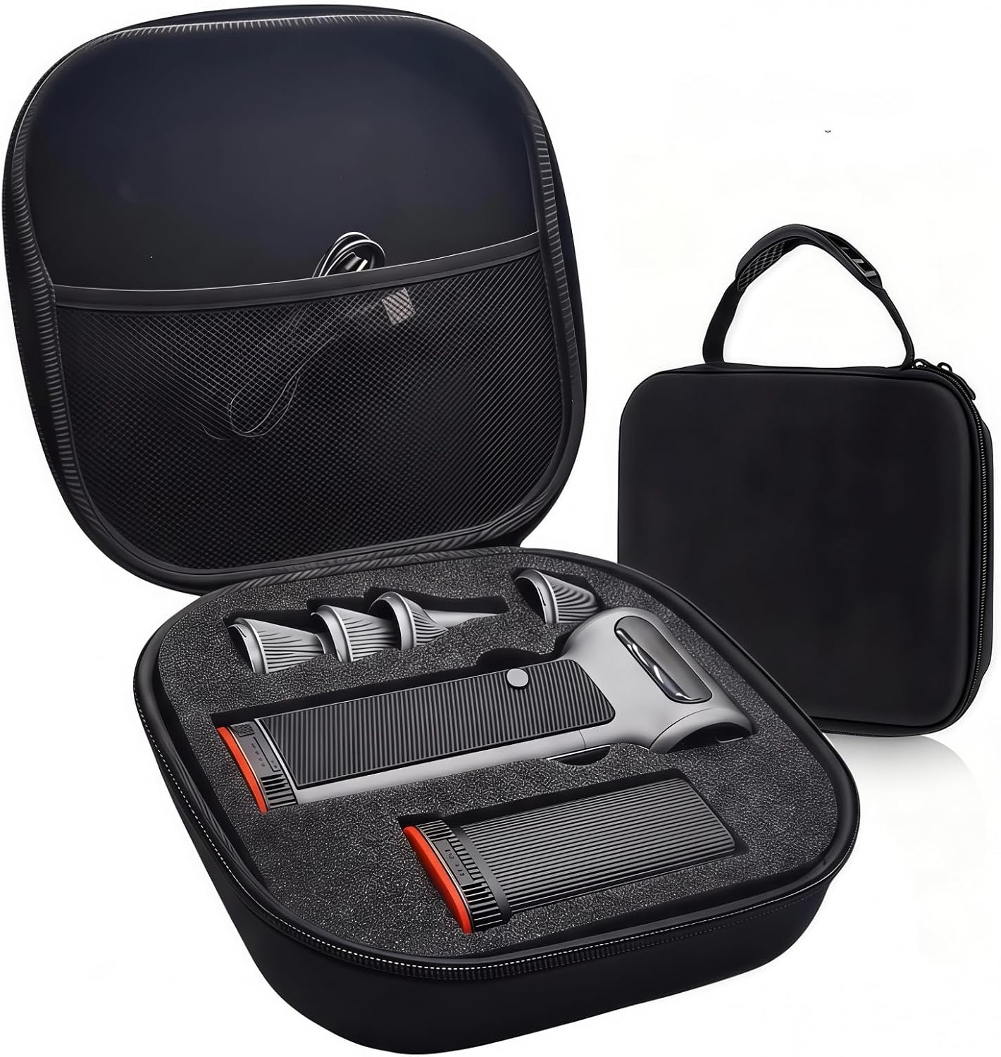 YouKnow Travel Case Compatible with WOLFBOX MF100 /MF60/MF70 Compressed Air Duster - Custom Foam Organizer for Blower Tool & Accessories (Only Case) (Black)