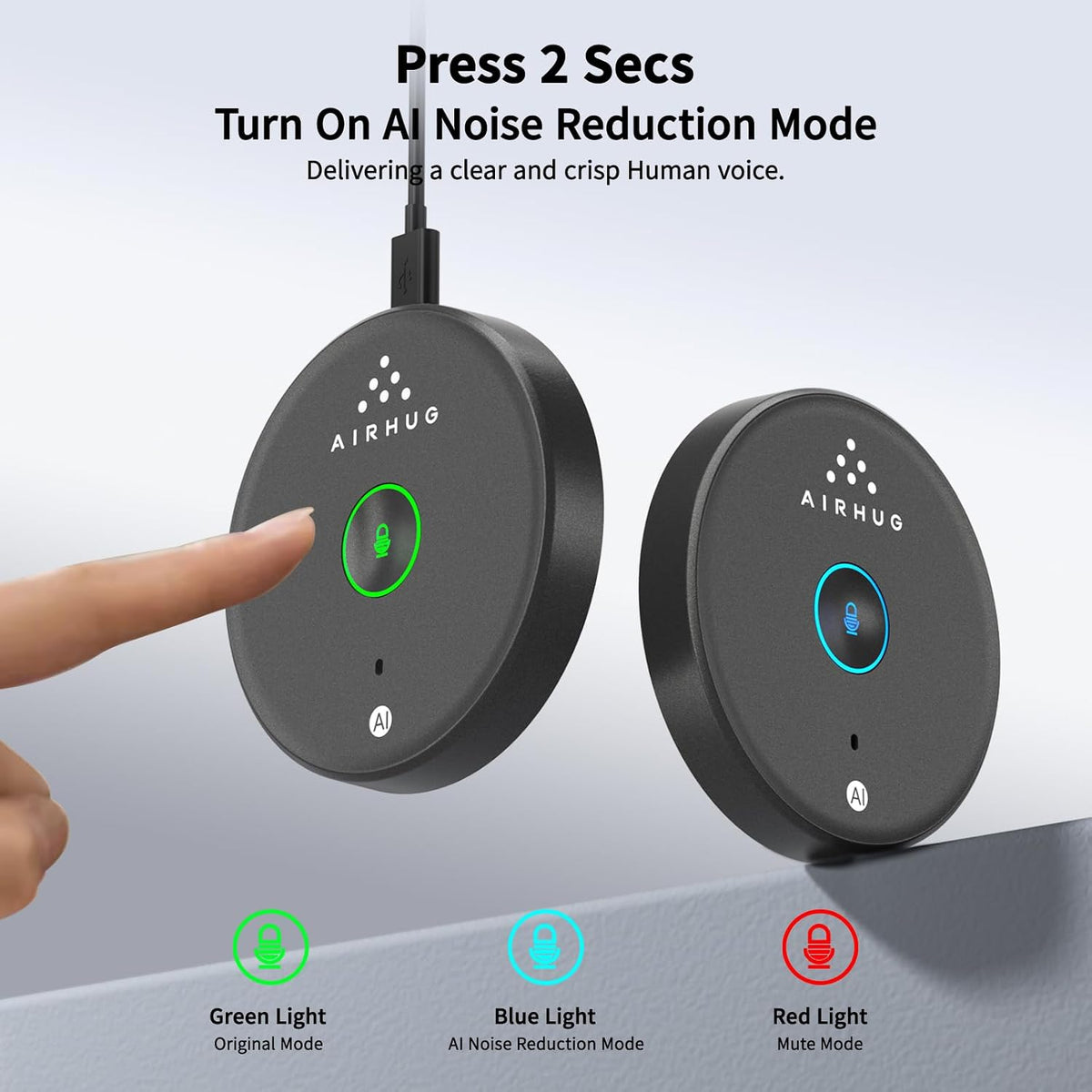 AIRHUG USB Microphone No Speaker, Desktop Computer Mic for Laptop