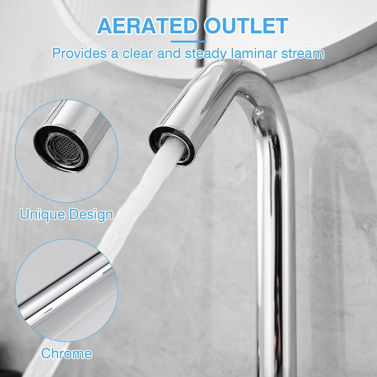 BWE Touchless Bathroom Sink Faucet,Chrome Automatic Motion Sensor Faucet
