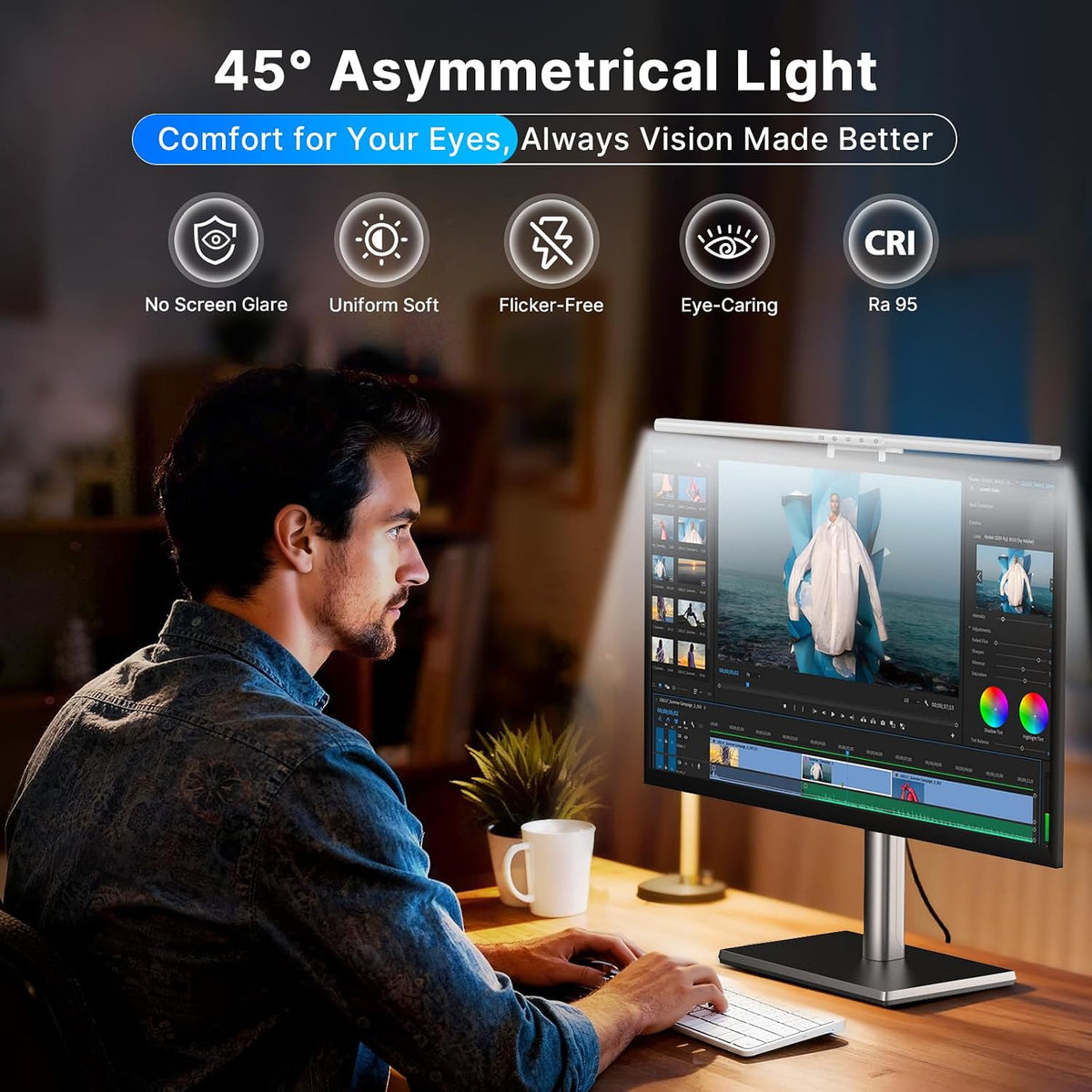 LED Monitor Light Bar, Computer Monitor Lamp for Home Office & Gaming