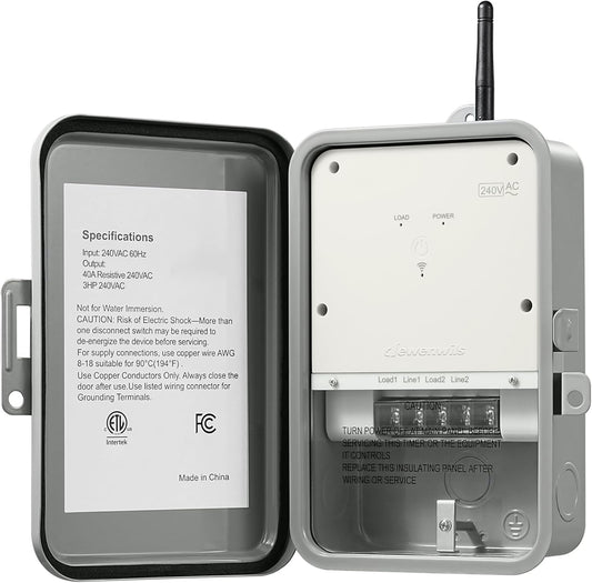 DEWENWILS Pool Pump Timer, Outdoor Smart WiFi Timer Box, 40A 240VAC 3HP