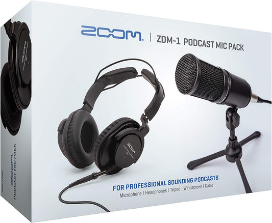 Zoom ZDM-1 Podcast Mic Pack for Podcasters with Dynamic Mic & Headphones | Includes Dynamic Microphone, Headphones, Tripod, Windscreen, and XLR Cable