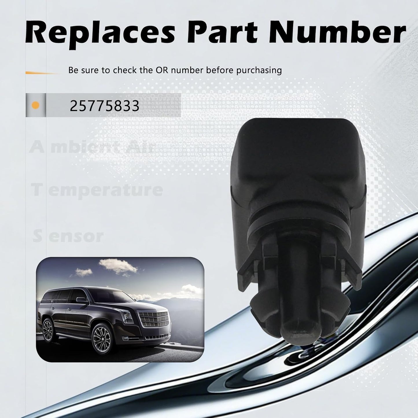 Ambient Air Temperature Sensor Compatible with Sierra 3500 ATS CTS Camaro Cobalt 2003-2006 Replaces # 25775833