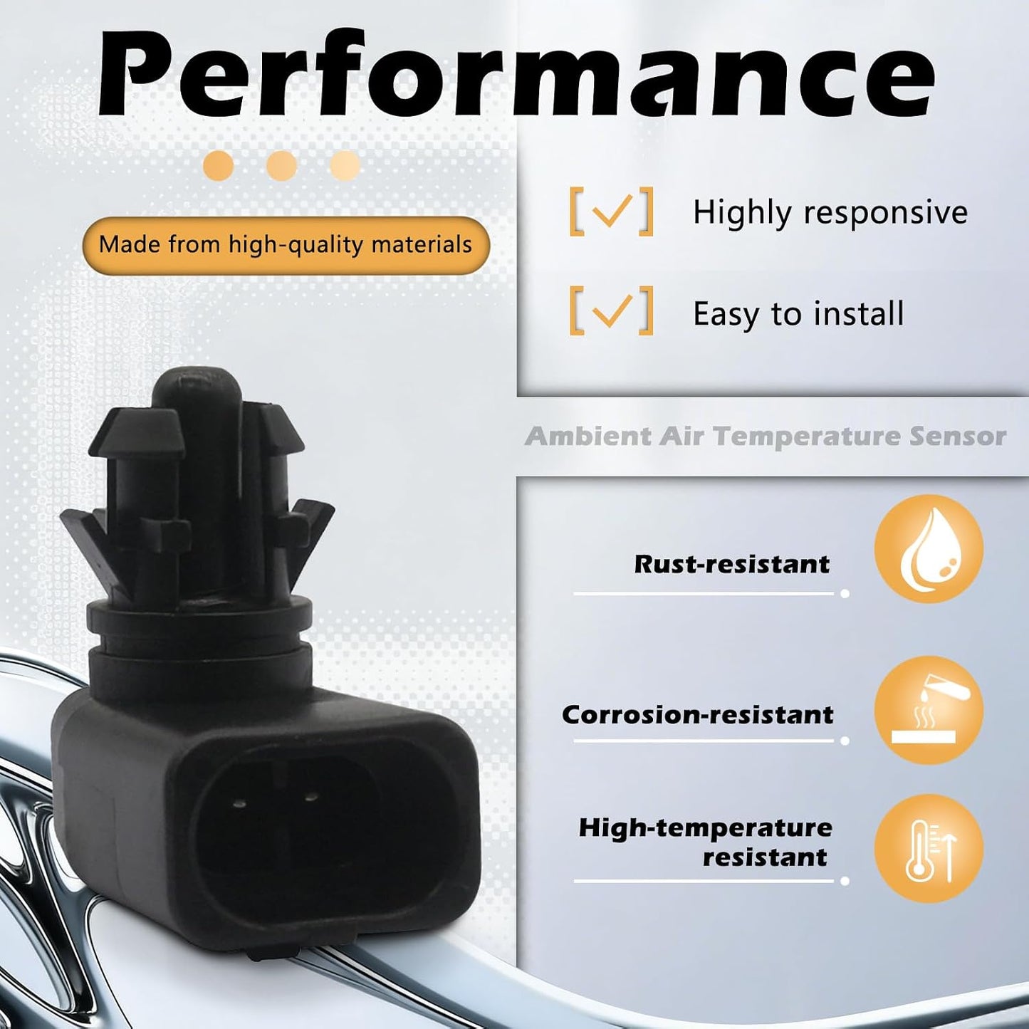 Ambient Air Temperature Sensor Compatible with Sierra 3500 ATS CTS Camaro Cobalt 2003-2006 Replaces # 25775833