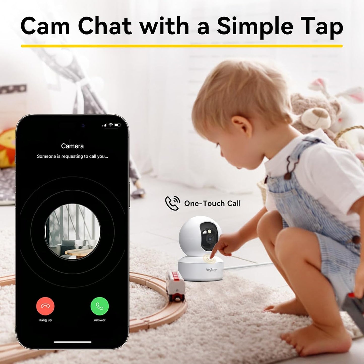 BoyKeep Indoor Camera - 2K Pet Camera, 5G/2.4GHz WiFi Cam for Baby Monitor with Phone App, 360° Pan & Tilt, 2-Way Audio, Color Night Vision, New for 2026 with 12s Free Cloud Storage