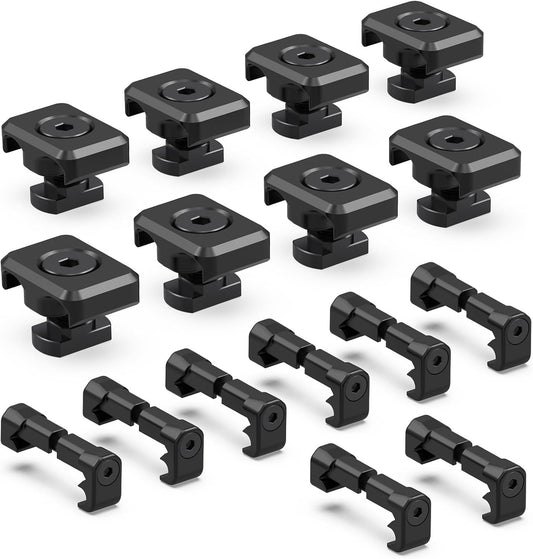 Pressure Switch Cable Management Kit Compatible with M-LOK/Picatinny Rail, Pressure Switch Cable Guides, Cable Clips, Wire Management for Flashlight/Laser, 16 Pack(8 Mlock + 8 Picatinny) - Black