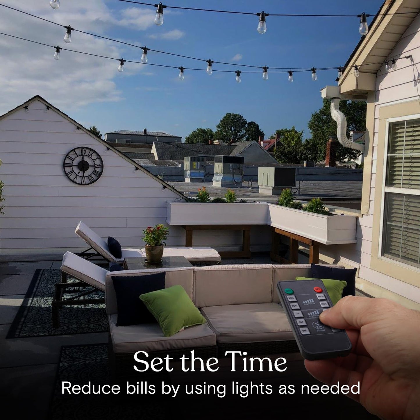 Brightech Smart Dimmer Plug for LED Outdoor String Lights, Comes with Remote Control, Works Up to Max Power 150W, Waterproof Commercial Grade Dimmer for Dimmable String Lights