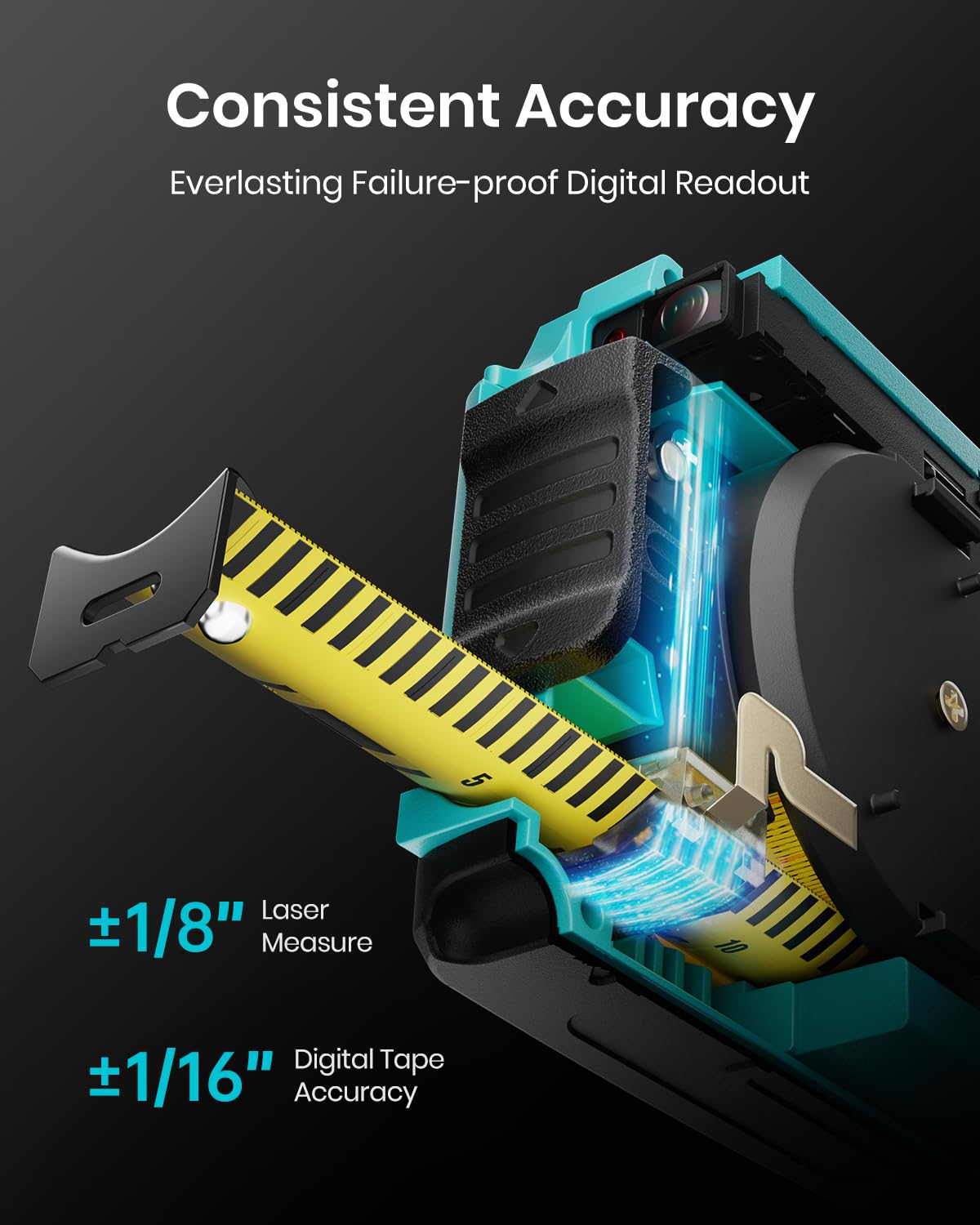 MILESEEY DT20 3-in-1 Digital Laser Tape Measure, 131ft Laser & 16ft Tape | Real-Time Digital Tape Readout, Distance/Area/Volume/ Pythagorean/Midpoint, Rechargeable, Measuring Tape for Pro & DIY Use