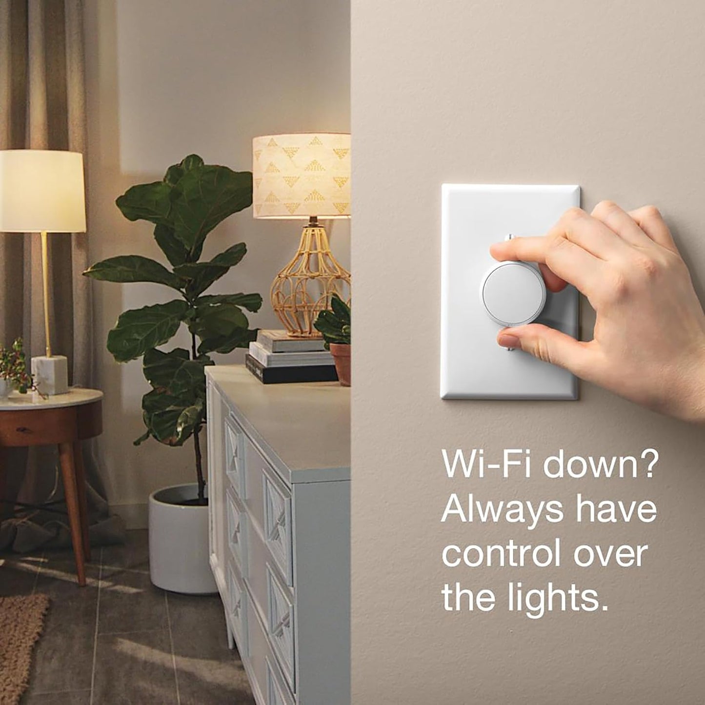 Lutron Aurora Smart Bulb Dimmer Switch, for Philips Hue Smart Bulbs | No app required, maintains connection with Philips Hue smart bulbs, even if Wi-Fi goes down, Z3-1BRL-WH-L0, White