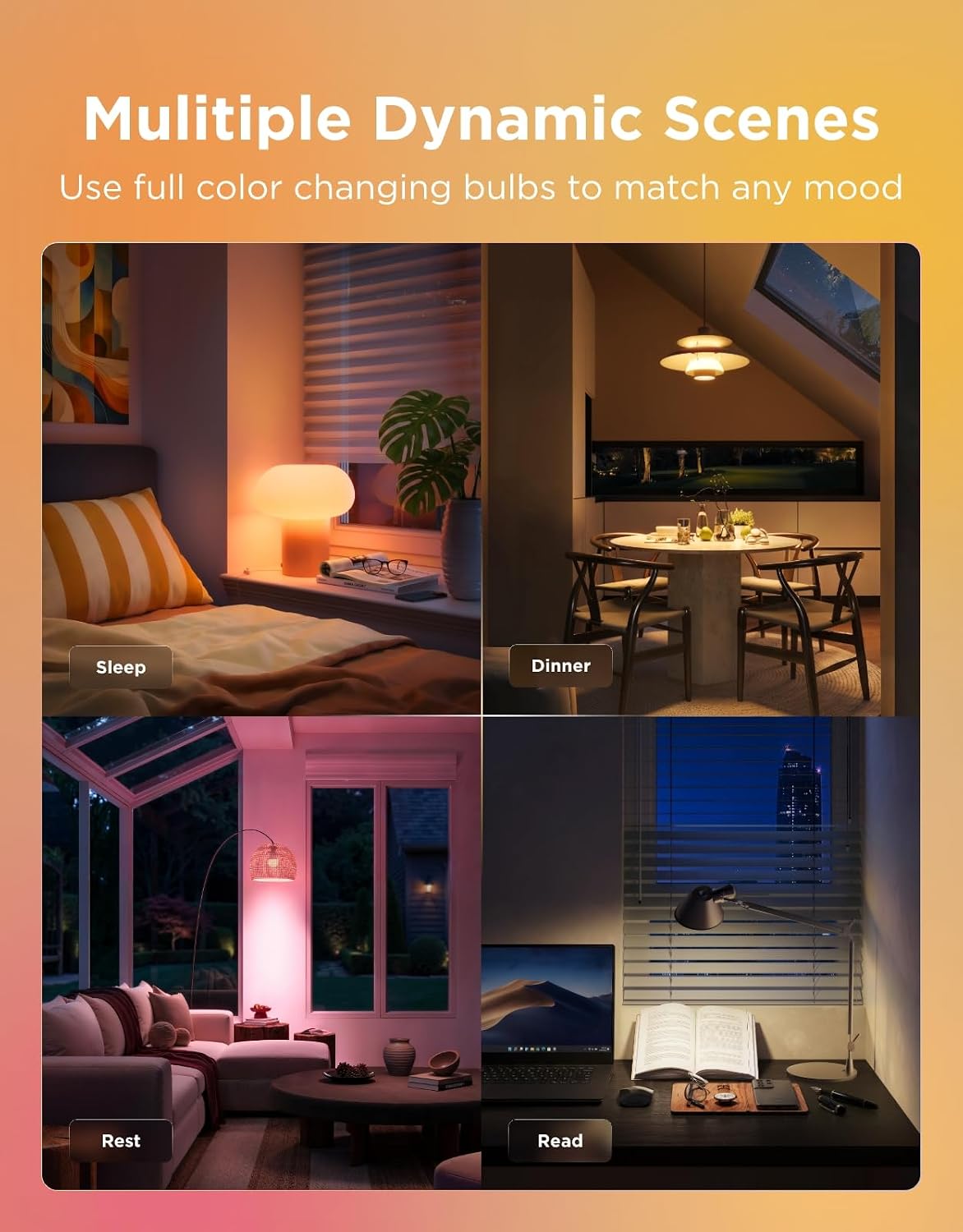 Govee Smart Light Bulbs, A19 Color Changing Light Bulb, 800 LM, E26 Base