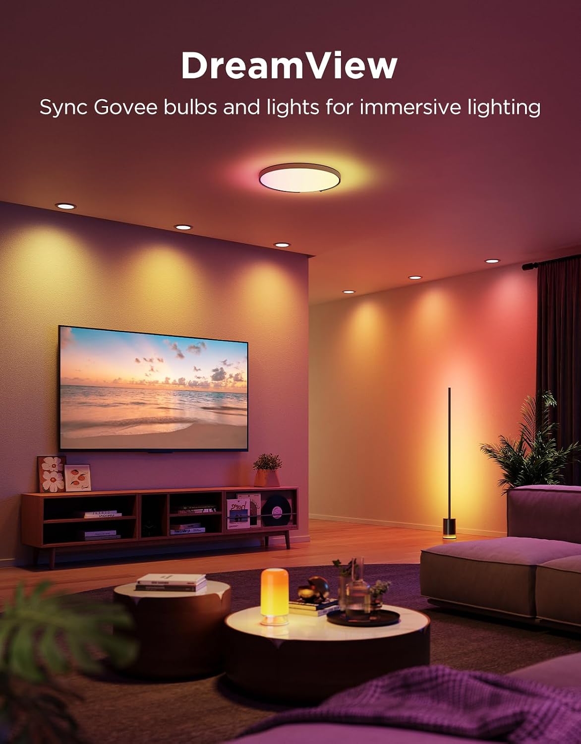 Govee BR30 Smart Light Bulbs 850 LM, RGBWW E26 Base 4 Pack