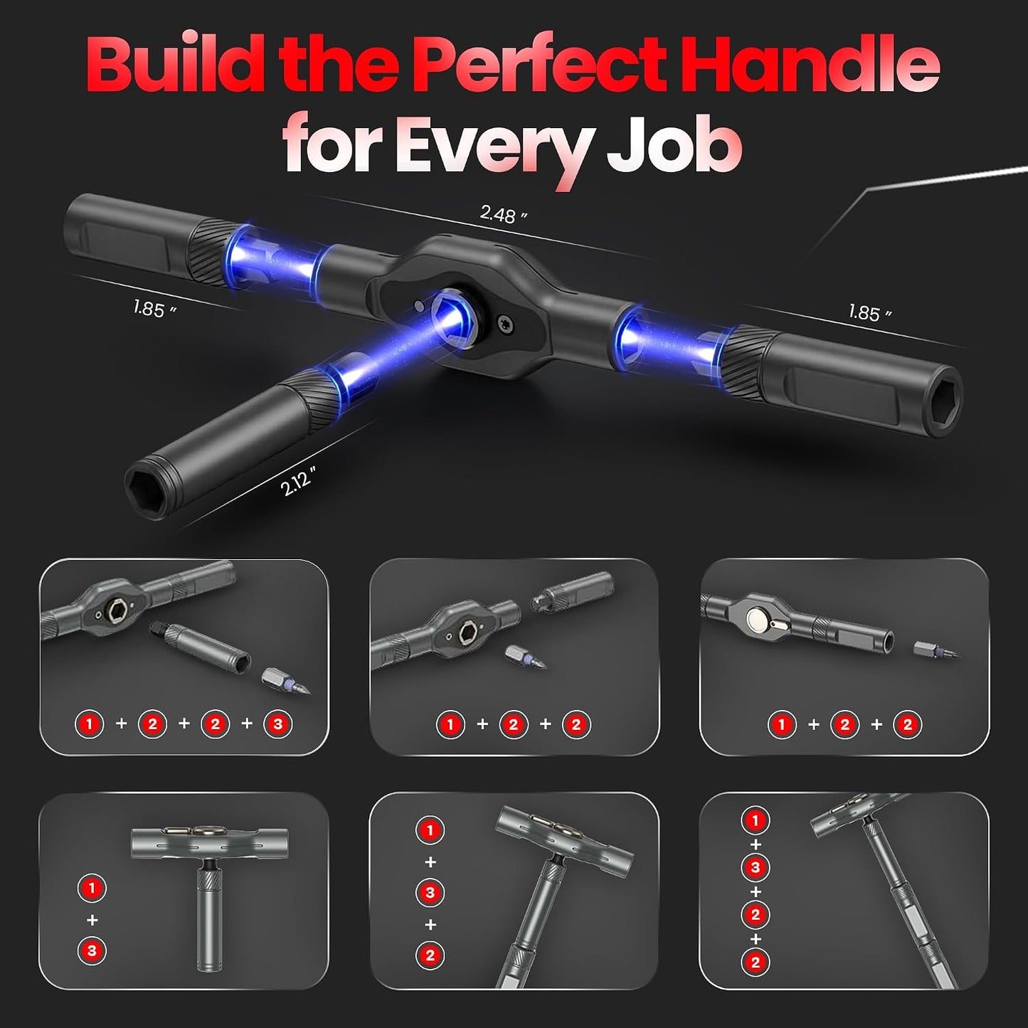 24 in 1 Magnetic Ratchet Screwdriver Set, Magnetic Screwdriver Set with Multi-Bit Ratcheting Handle & Bit Magnetizer, Compact Repair Tool Kit with Storage Case for Furniture, Computer, Bicycle and DIY