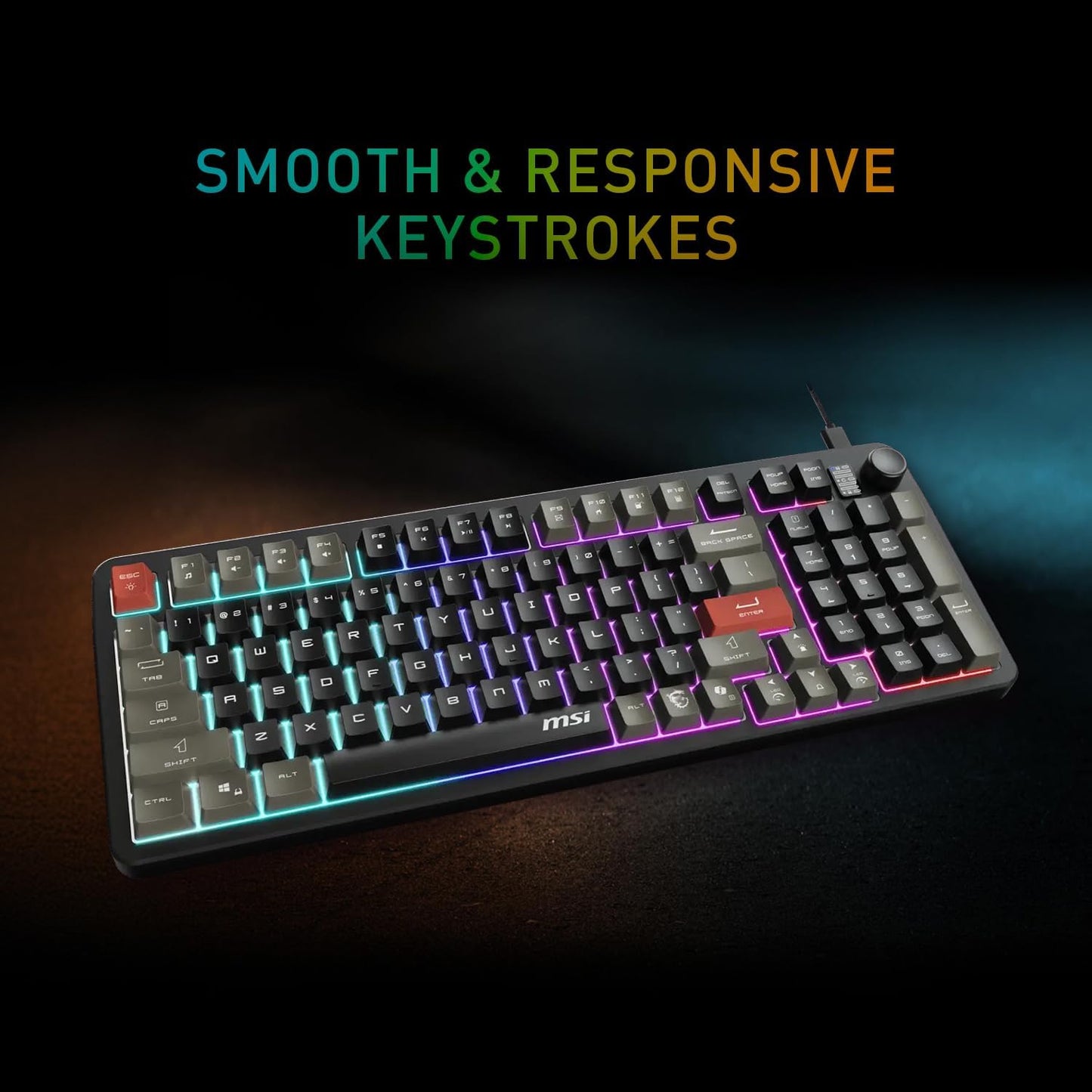 MSI Forge GK110 Combo US – Gaming RGB Keyboard & Mouse Set, 26-Key Anti-Ghosting, 12800 DPI Optical Sensor