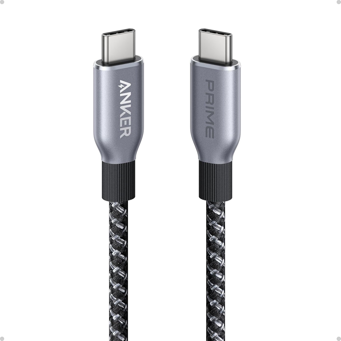 Anker Prime USB C to USB C Cable, 240W Fast Charging Durable Cable (6 ft) | USB 2.0 Upcycled Braided Nylon, 100-Year Bend Durability for iPhone 17 / 17 Pro / 17 Pro Max, MacBook, Galaxy, and More