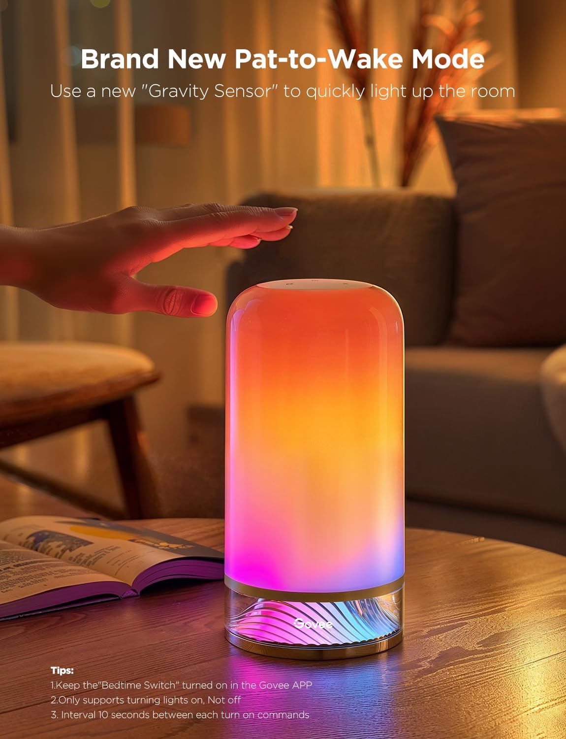 Govee RGBIC Smart Table Lamp 2, Touch Bedside Small Table Lamp (Corded) | LED Desk Lamp Compatible with SmartThings, Matter, Alexa, Nightstand Lamp for Bedroom Living Room Night Light, 64 Scene Modes