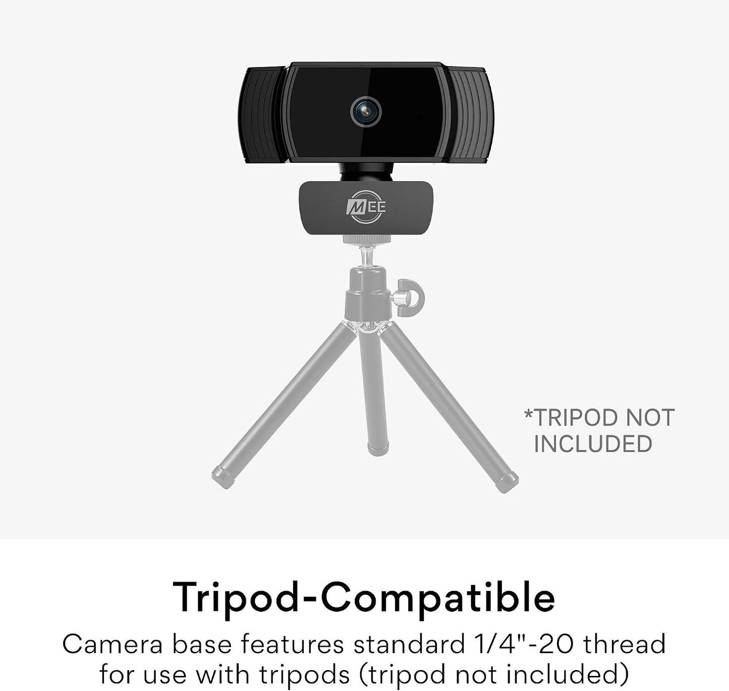 MEE Audio C6A 1080p HD Webcam with Microphone, Autofocus, Low Light Correction, 360° Rotation; USB Streaming Web Camera for Video Calling via Zoom/Hangouts/Skype on Computer PC Mac Laptop Desktop