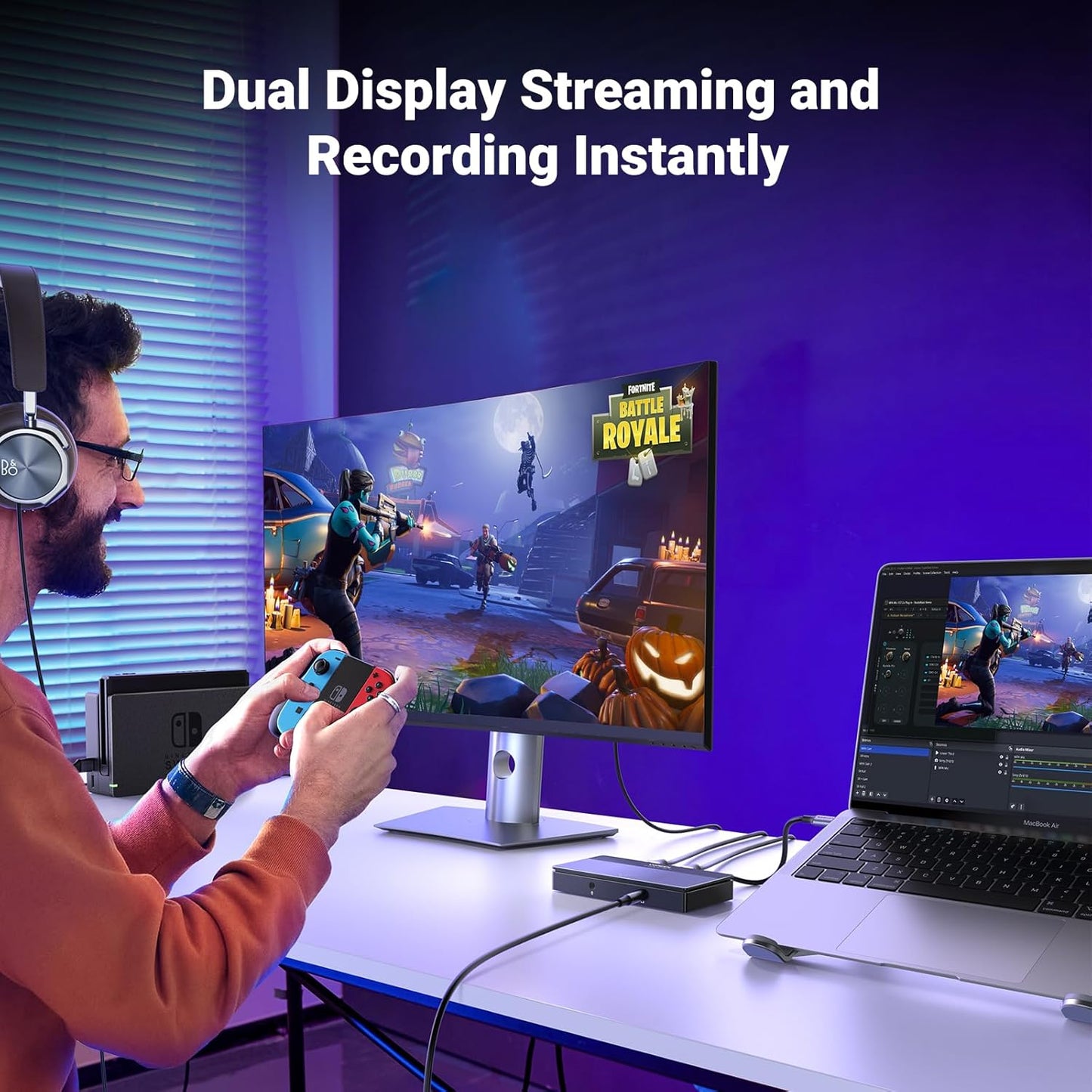 UGREEN Full HD 2K 30Hz 1080P 60FPS Video Capture Card USB C 3.0 | Headphone Mic Port, 4K@30Hz Loop Out, Low Latency for Streaming Gaming Meeting Compatible with Switch2 PS4/5 PC Mac