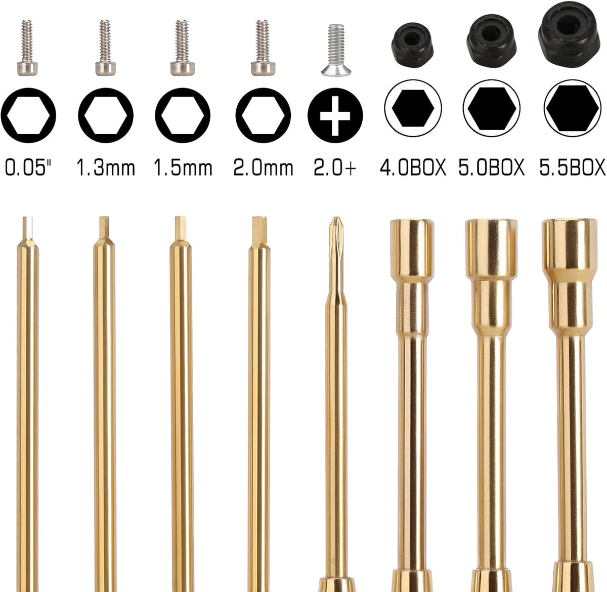 INJORA 8 in 1 RC Tool Kit Hex & Nut Screwdriver for 1/24 1/18 Mini RC Cars