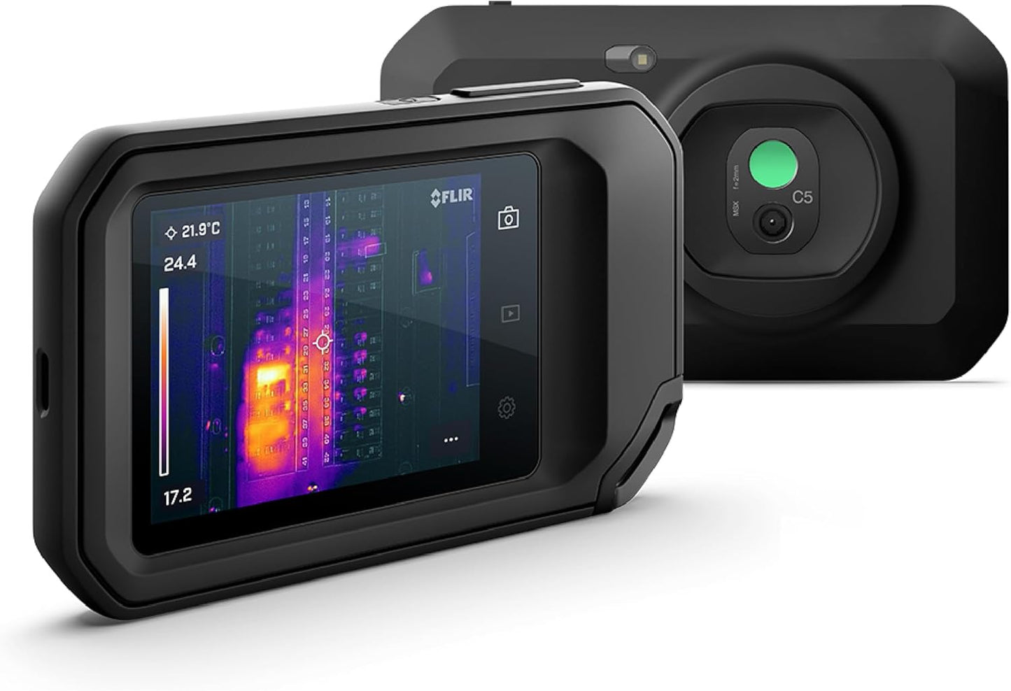 Flir C5 Compact Thermal Imaging Camera, WiFi, 160x120 MSX, Ignite | -20 to 400C, 5MP visual, LED flashlight, Ignite cloud, pocket, battery, charger, case