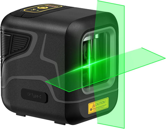 Fanttik D2 Pocket Green Laser Level for Picture Hanging and Home DIY | 100 ft Self-Leveling Cross Line, Type-C Rechargeable, Rotatable 360 Degree, Pulse Mode, Magnetic Bracket, Carrying Pouch