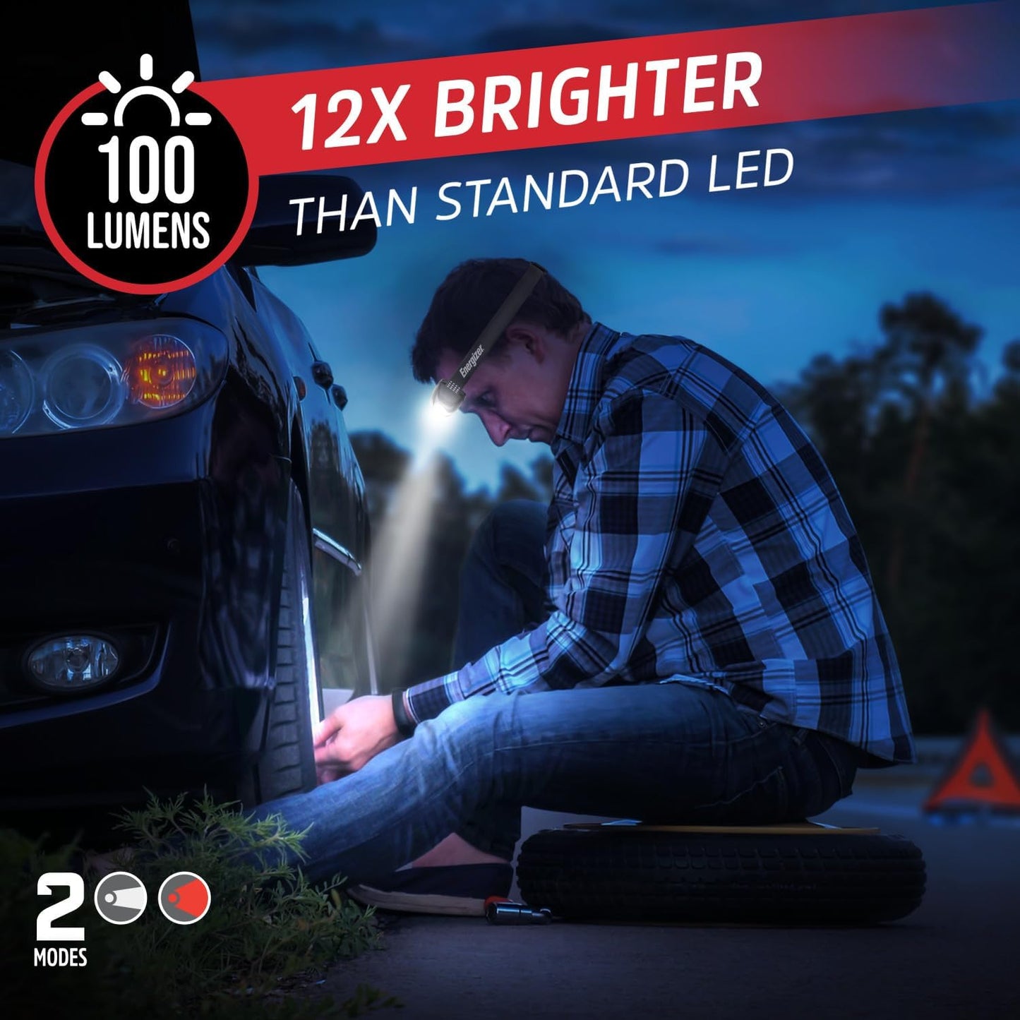 Energizer Universal LED Headlamp (2-Pack), Bright Head Lamp for Outdoors, Camping and Emergency Light, IPX4 Water Resistant (Batteries Included)