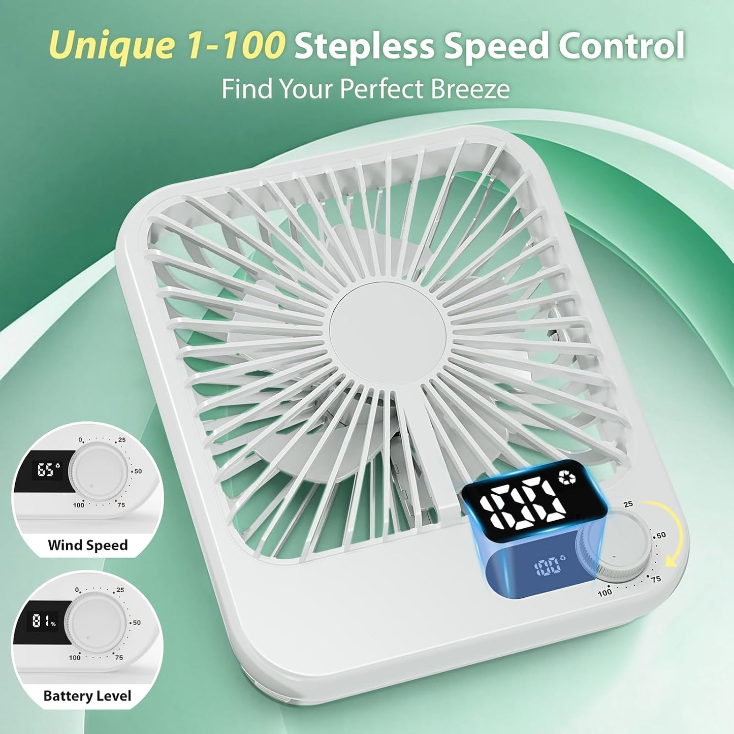 Portable Travel Fan for Cruise Approved, 4000mAh Cruise Essentials 2026 Rechargeable Fan100 Speed Wind Adjustable, Small Travel Essentials for Hotel Beside Sleeping Cruise Ship Must Haves