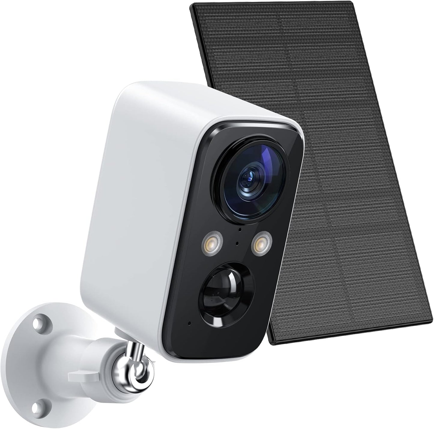 Solar Panel Security Cameras Wireless Outdoor - Battery Powered Cameras for Home Security WiFi Camera Surveillance Indoor System Floodlight Night Vison Alarm Motion Sensor Light Door Cam