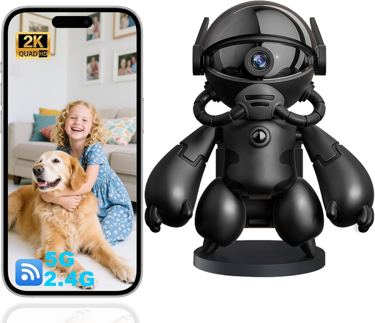 2K Indoor Camera Robot, 5G/2.4G WiFi Indoor Cameras for Baby Pet Monitor