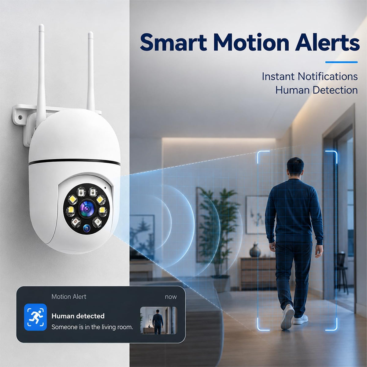 Hawkray 2 Pack Indoor Home Security Camera, Plug-in WiFi, 2.4&5GHz Dual Band, 360° Pan Tilt, Color Night Vision, Two-Way Audio