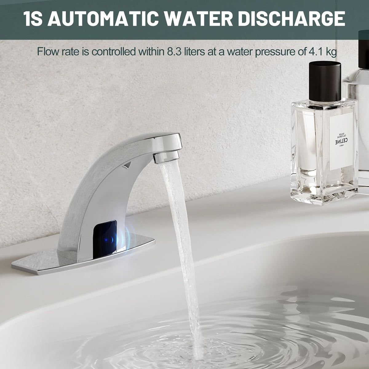 Chrome Touchless Bathroom Sink Faucet, Sensor Faucets