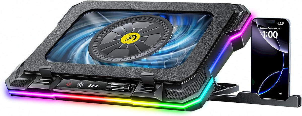 AICHESON Laptop Cooling Pad for 15-19 Inch Gaming Laptops, 2800 RPM Fan