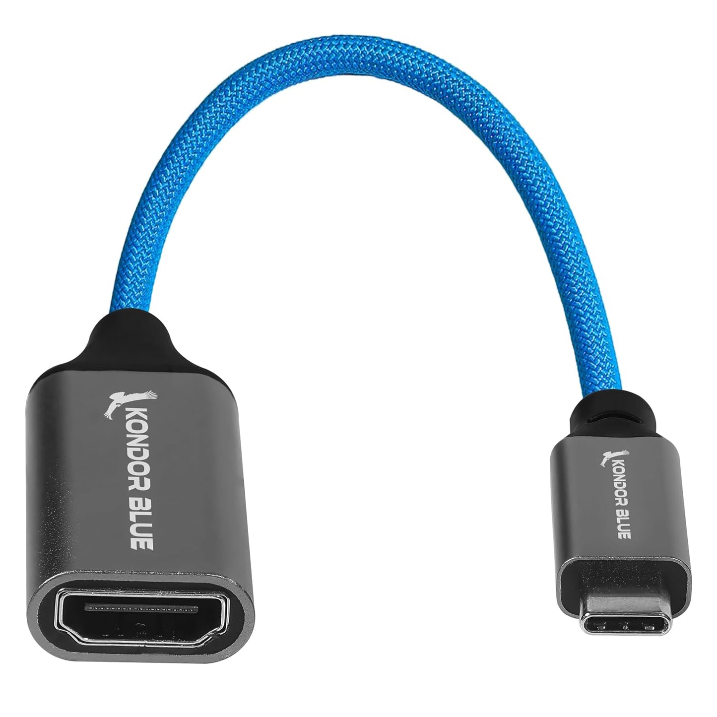 KONDOR BLUE | USB-C to HDMI Capture Card for Live Streaming – Video & Audio | Compatible with Zoom, Skype, OBS, ECamm, VLC, YouTube, Facebook, & Restream + More | Blue