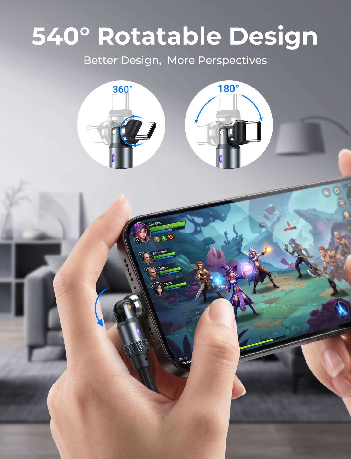 USB C Cable Fast Charging (6FT), Chubby 240W USB C to USB C Cable