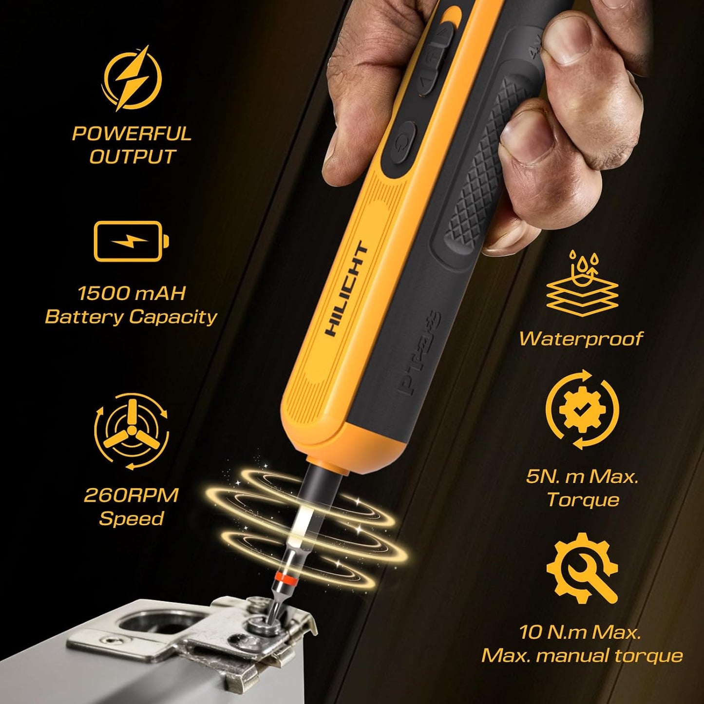 4V Cordless Electric Screwdriver Set, 26 S2 Bits, USB-C, LED | Dual activation, 3 torque settings, 260 RPM and 1500mAh battery for furniture assembly, electronics and everyday repairs