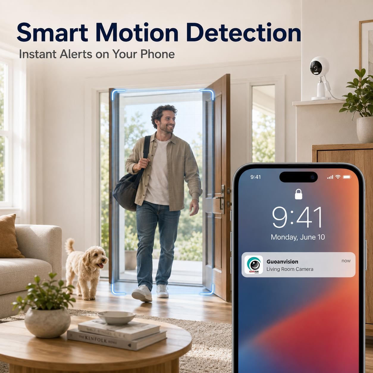 3MP Cameras for Home Security, Outdoor Indoor Camera for Baby Monitor/Dog/Elder, Motion Detection, Color Night Vision, 5G/2.4G WiFi, 2-Way Audio, Plug-in, SD/Cloud Storage, 2 Pack