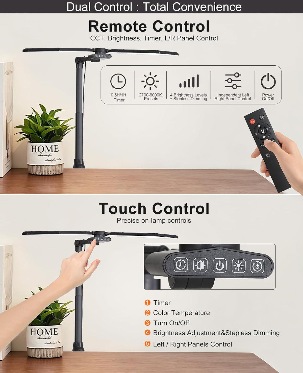 LED Desk Lamp with Clamp, Laptop Light Computer Desk Lamps for Home Office