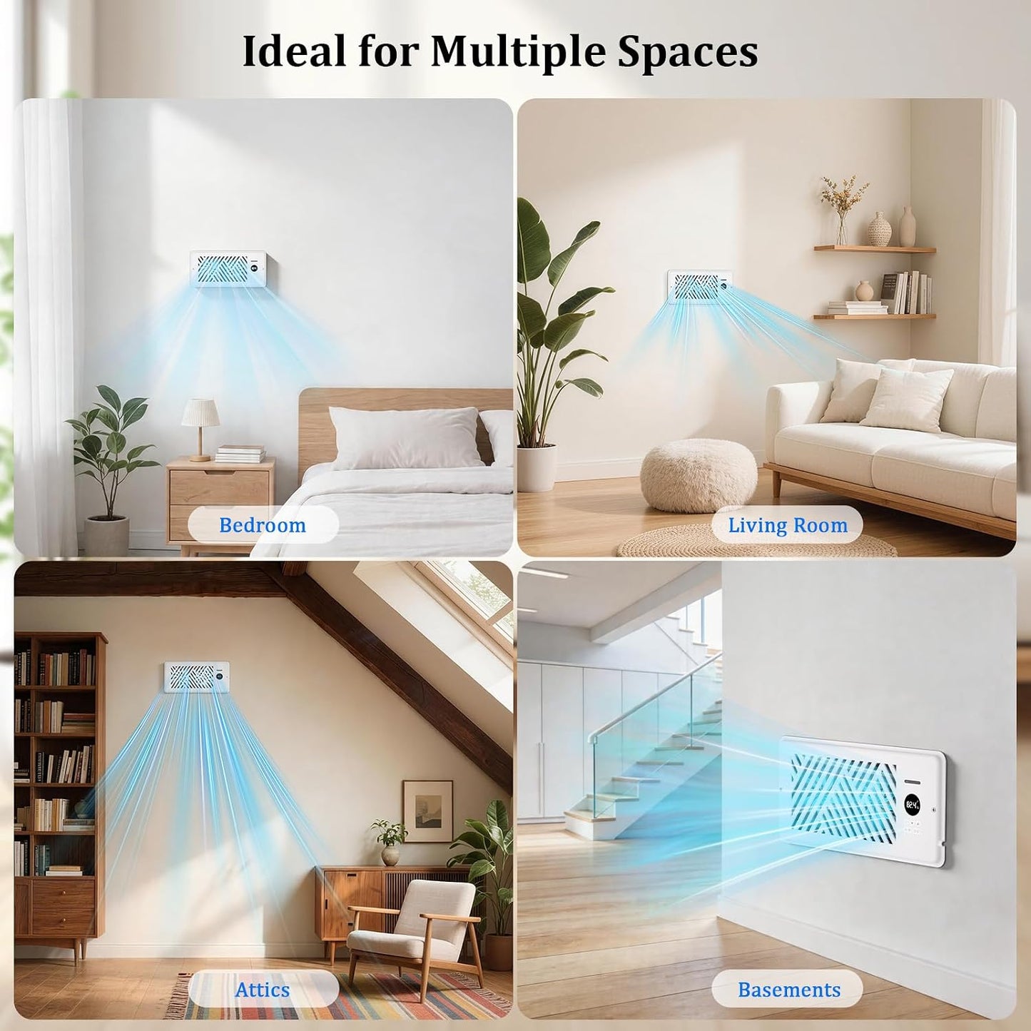 PChero Register Booster Fan 4 x 10, 160 CFM Smart HVAC Vent Fan | WiFi App Control, 10-Speed Control, Optimize HVAC Airflow Through Floor Vents, Balance Temperature, Ultra Quiet