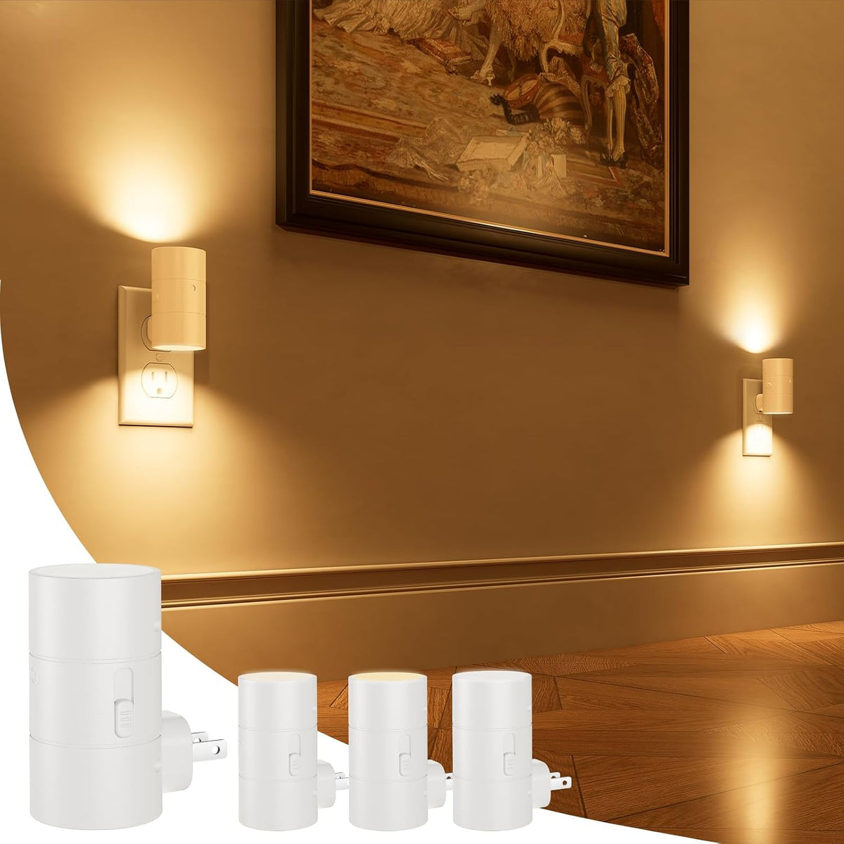 NIORSUN Night Lights Plug into Wall, Dimmable with 3 Color Modes & Auto On/Off Sensor, Ultra-Slim Nightlight for Hallway, Bathroom, Bedroom, Nursery, Kitchen (10 Pack, White)