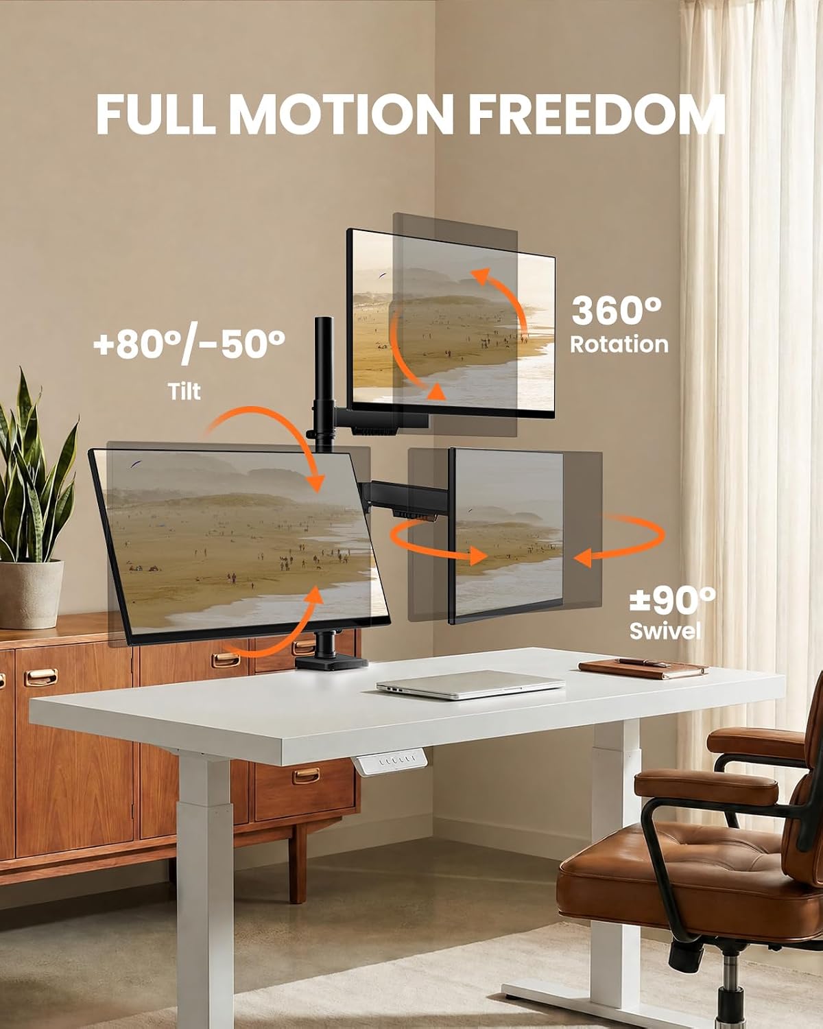 ErGear Triple Monitor Mount for 13-32 Inch Screens, 19.8 lbs per Arm