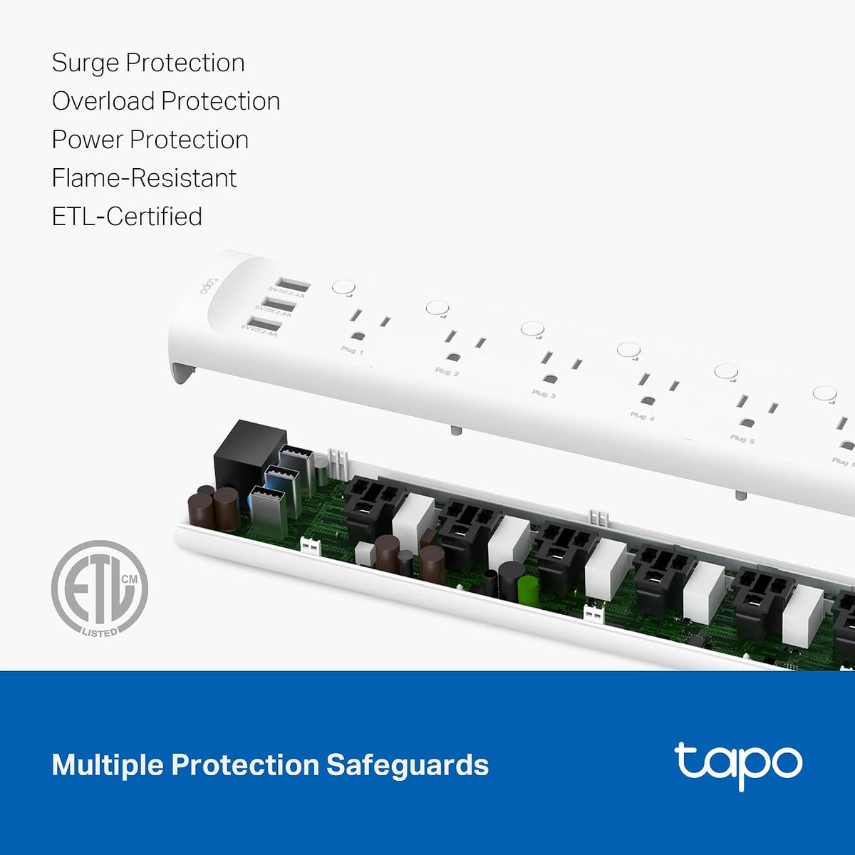 Tapo Smart Wi-Fi Power Strip, Matter, P316M, Energy Monitoring
