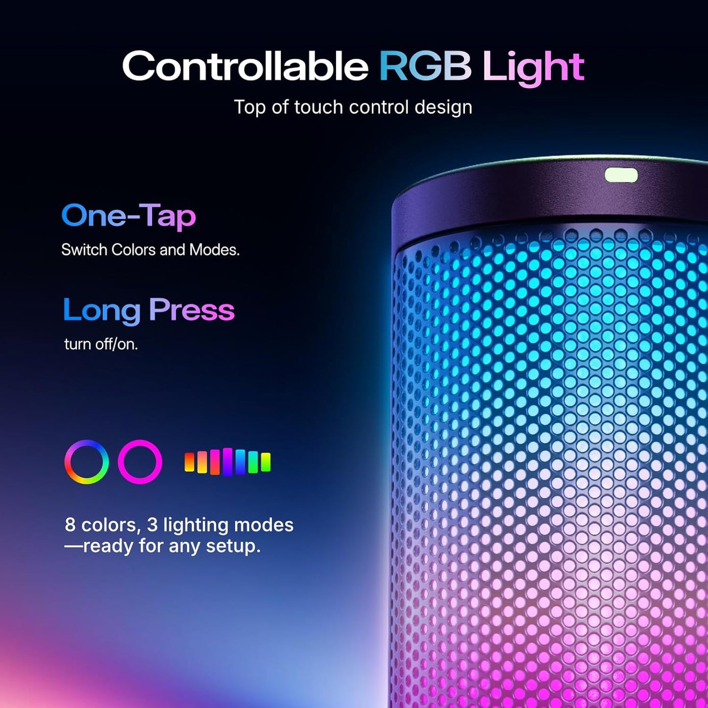 MAONO DGM20 USB Gaming Microphone for PC with Clear Voice & RGB Lighting | Noise Reduction, Tap-to-Mute, Gain Control and Plug & Play for Discord, Streaming, Podcasting, Chat and PS5/PS4 Gaming