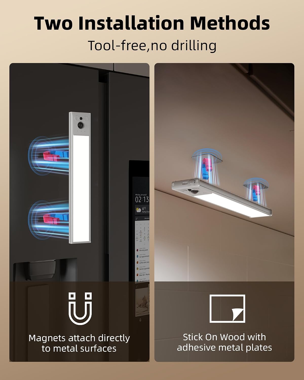 EZVALO 5-Pack 10inch Under Cabinet Lighting, 2400mAh Rechargeable Motion Sensor Light, Magnetic Closet Lights with Dimmable & 3 Color Temps, Wireless Motion Activated Lights with Remote for Kitchen
