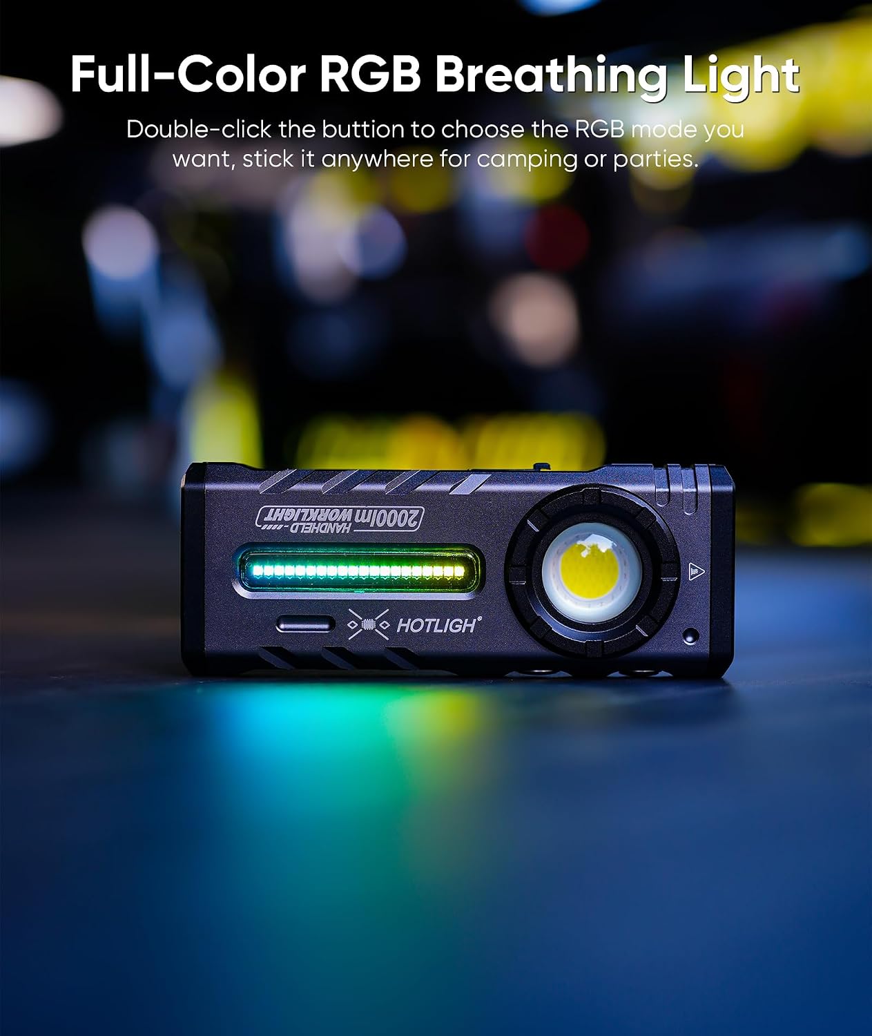 ZF8313 Rechargeable Flashlight, Magnetic EDC Flashlight Rechargeable, 2000 Lumens LED Flashlight with RGB and UV Lighting Source for Outdoor, Car Repairing,Fathers Day Dad Gifts