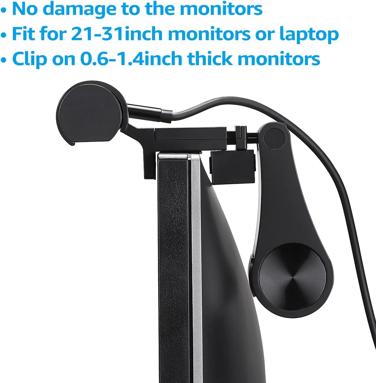 TORCHSTAR LED Computer Monitor Lamp, Auto-Dimming, CRI 97 Eye-Caring Adjustment LED Screen Light Bar, E-Reading USB Powered Monitor Light for Gaming Desk Office, Touch Control, Black