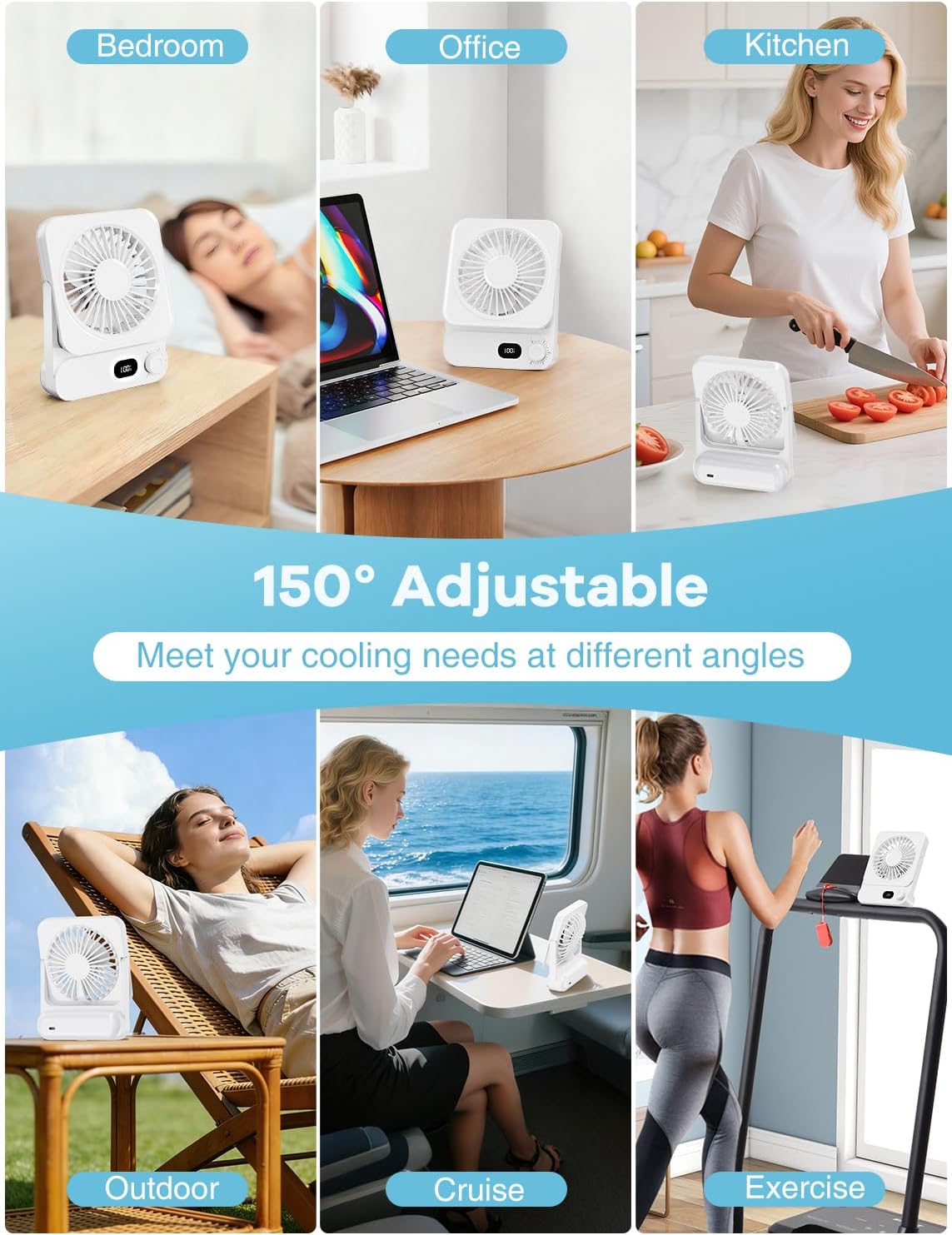 Shintrend Cruise Approved Portable Fan with Magnetic Mount, Rechargeable Cabin Fan with 100 Speeds for Ceiling or Wall, Quiet Cooling for Cruise Travel, Cruise Ship Essentials– White