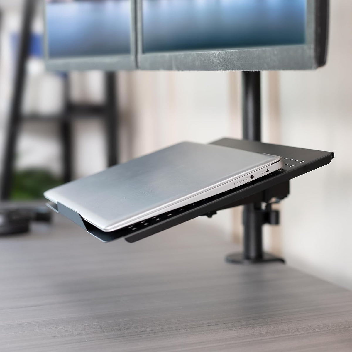 VIVO Laptop and Dual 13 to 27 inch LCD Monitor Stand up Desk Mount, Tall Adjustable Stand, Fits Laptops up to 17 inches, Black, STAND-V012J