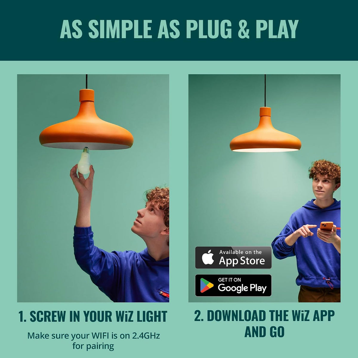 WiZ Connected 100W A19 LED Smart Light Bulbs Color - Connects to Your Wi-Fi - E26 Smart Bulb - Control with Voice or App + Activate with Motion - Matter Compatible